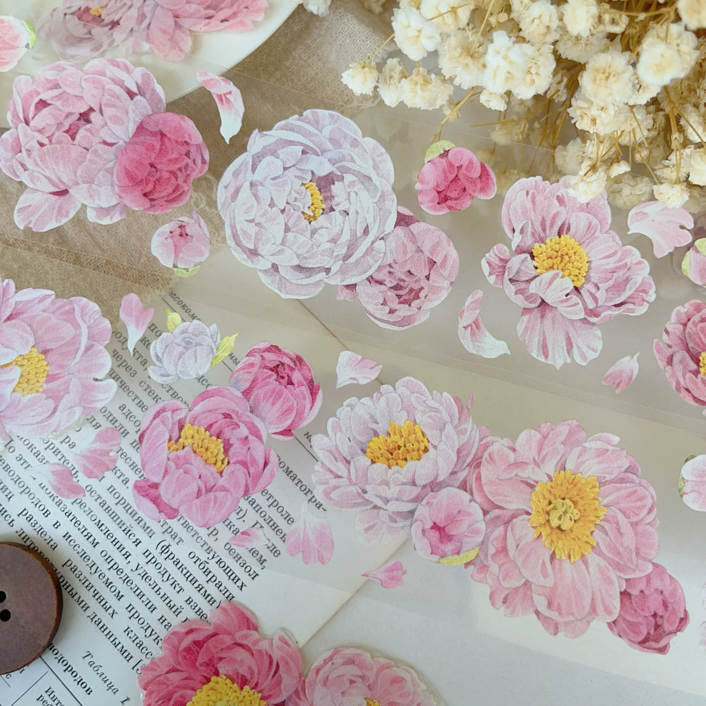 Floral Decorative Tape Rolls- Peony Blush