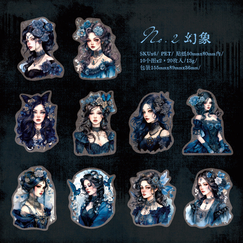 20 Pcs Vintage Lady Stickers SMCX