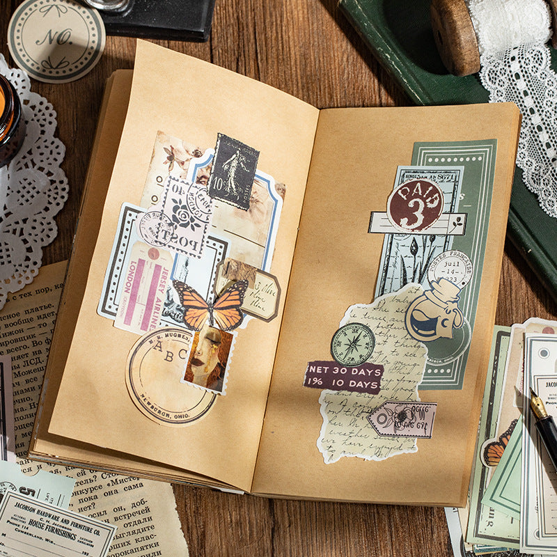 200 Pcs Vintage Scrapbook Paper and Notepad HYPZ