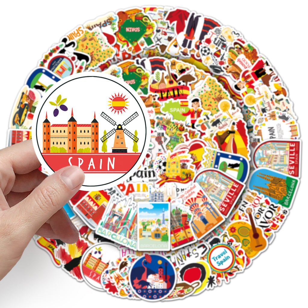 50Pcs Spain Travel Vinyl Stickers TRV02