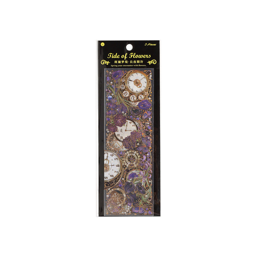 3 Pcs Flowers PET Stickers BLMJ
