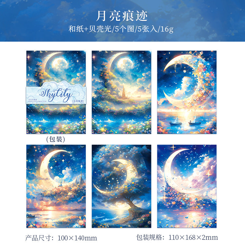 5 Pcs Fantasy Background Washi Stickers TKZC