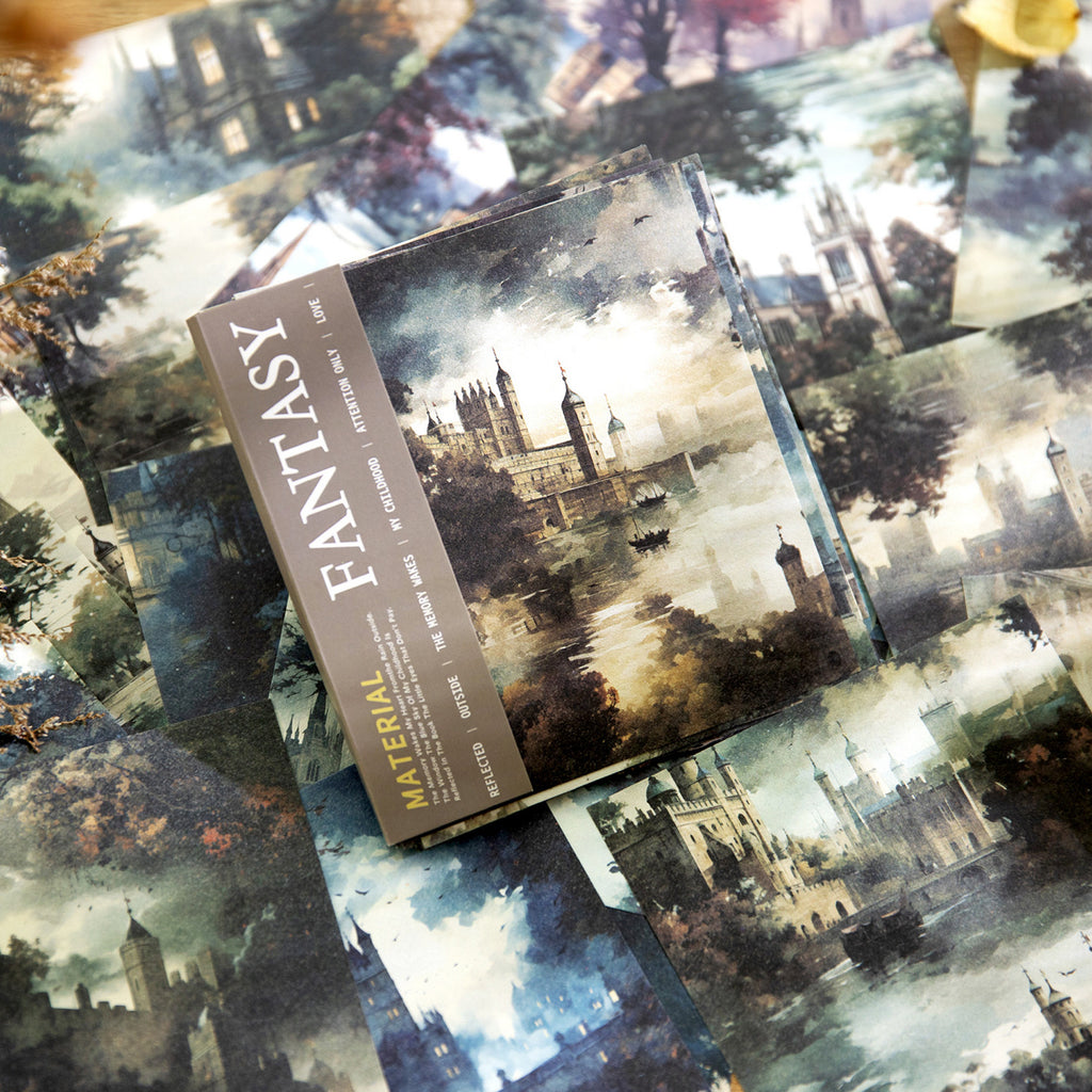 40 Pcs Vitnage Landscape Scrapbook Paper JRHXQ