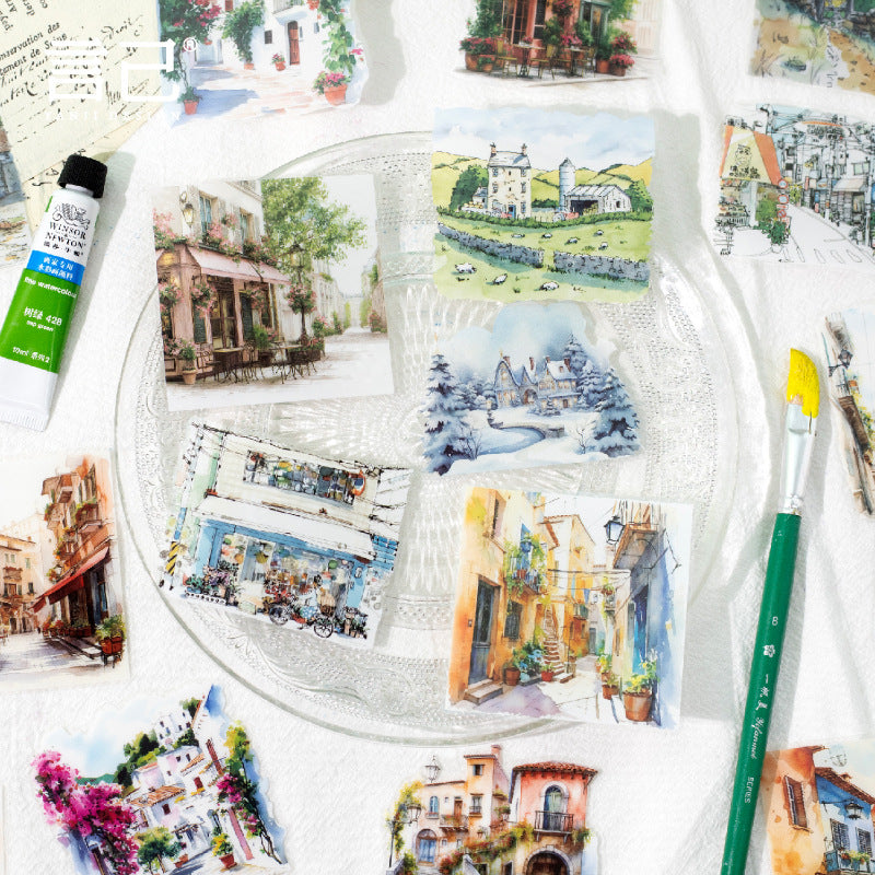 15 Pcs Country Landscape PET Stickers BOXES