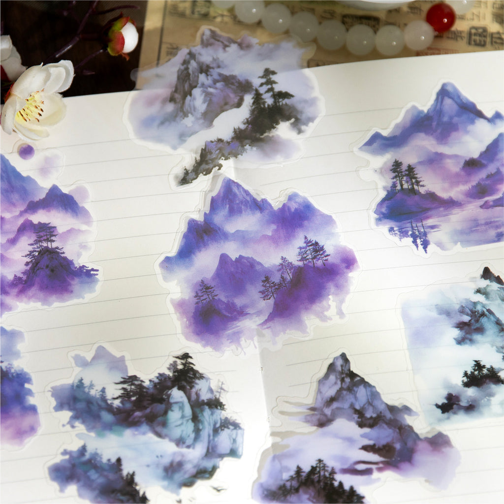 10 Pcs Seasonal Mountain PET Stickers SCYJ
