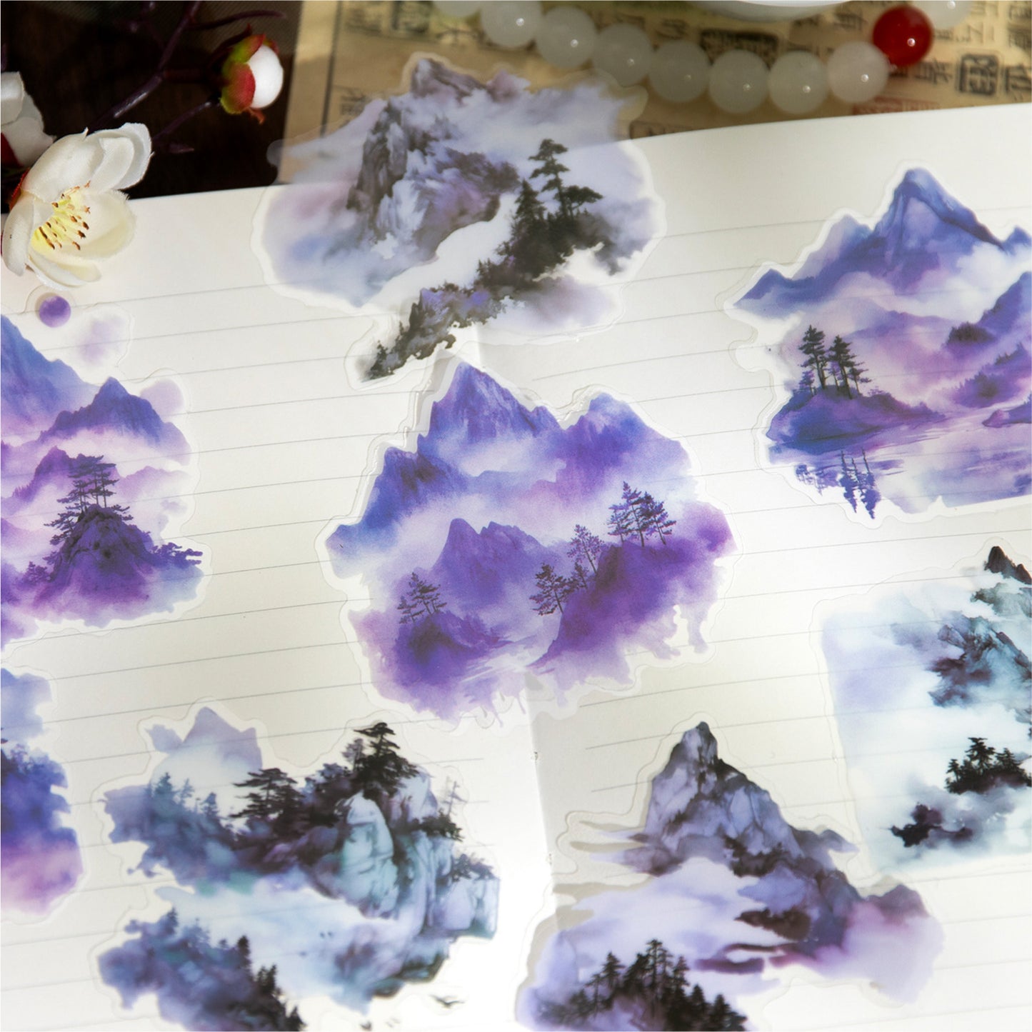 10 Pcs Seasonal Mountain PET Stickers SCYJ