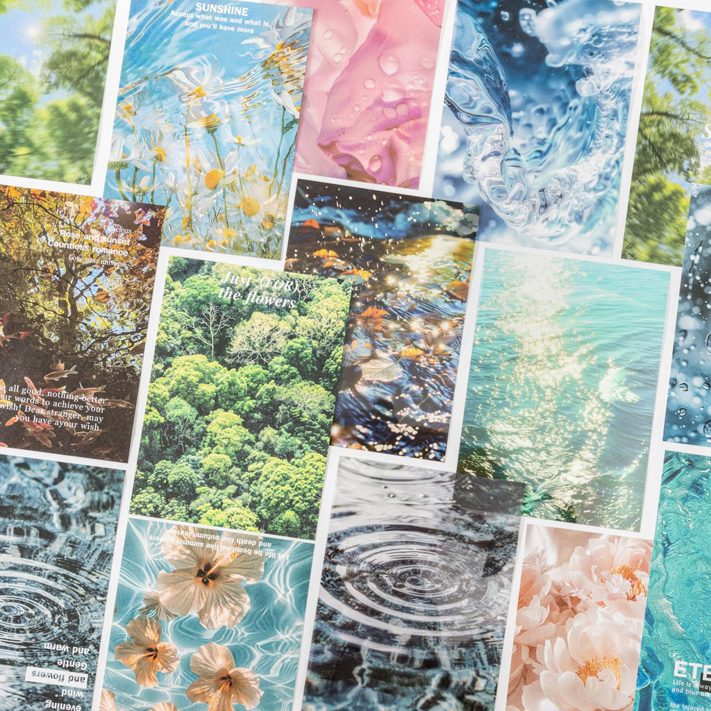 10 Sheets Texture PET Stickers and Paper SMHJ