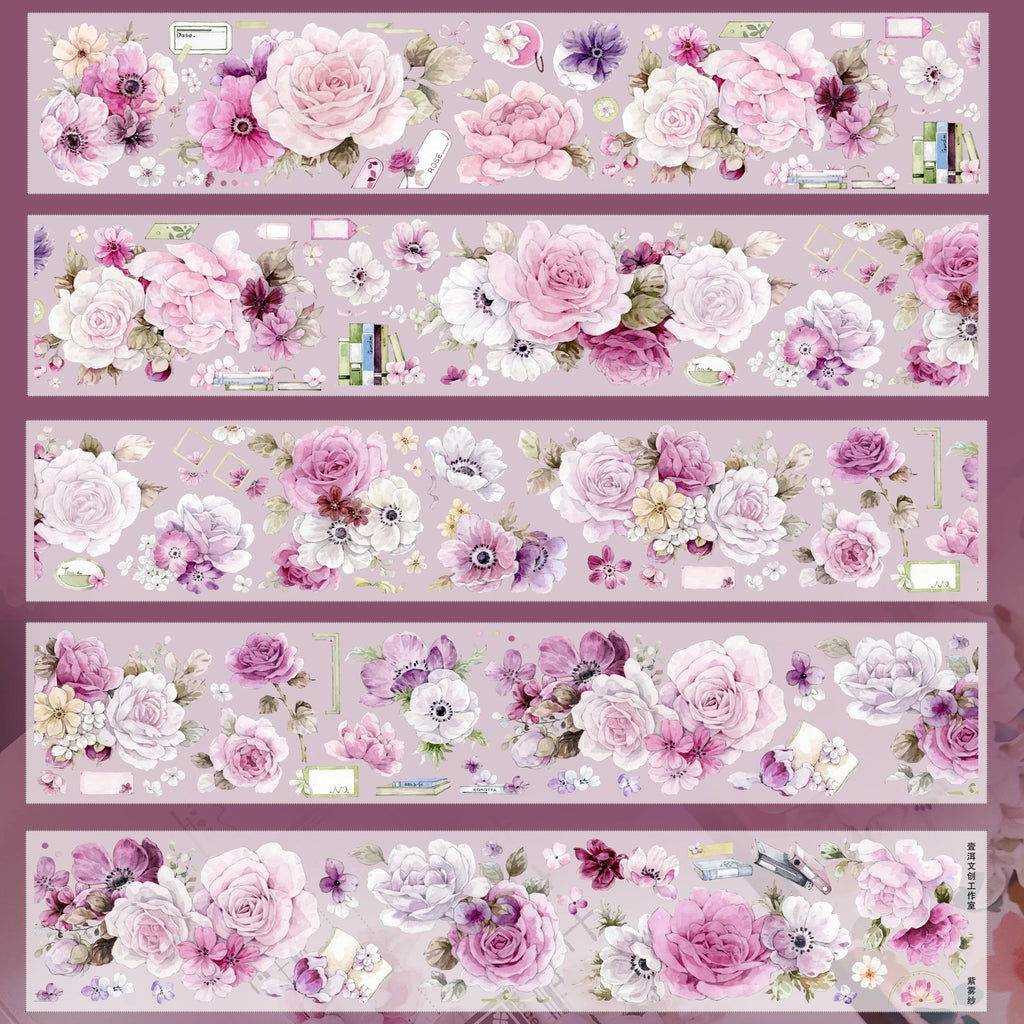 Floral Decorative Tape Rolls- Purple Mist Veil