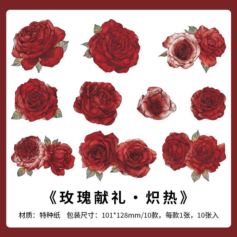 10 Pcs Large Size Rose Craft Paper MGXL
