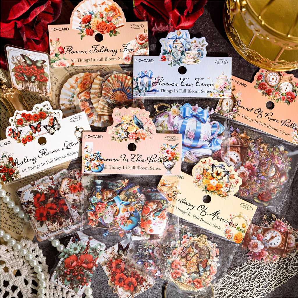30 Pcs Vintage PET Stickers SMWX
