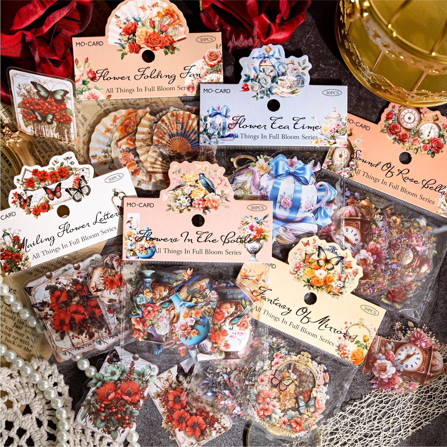 30 Pcs Vintage PET Stickers SMWX