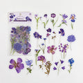 40 Pcs Purple Flowers PET Stickers