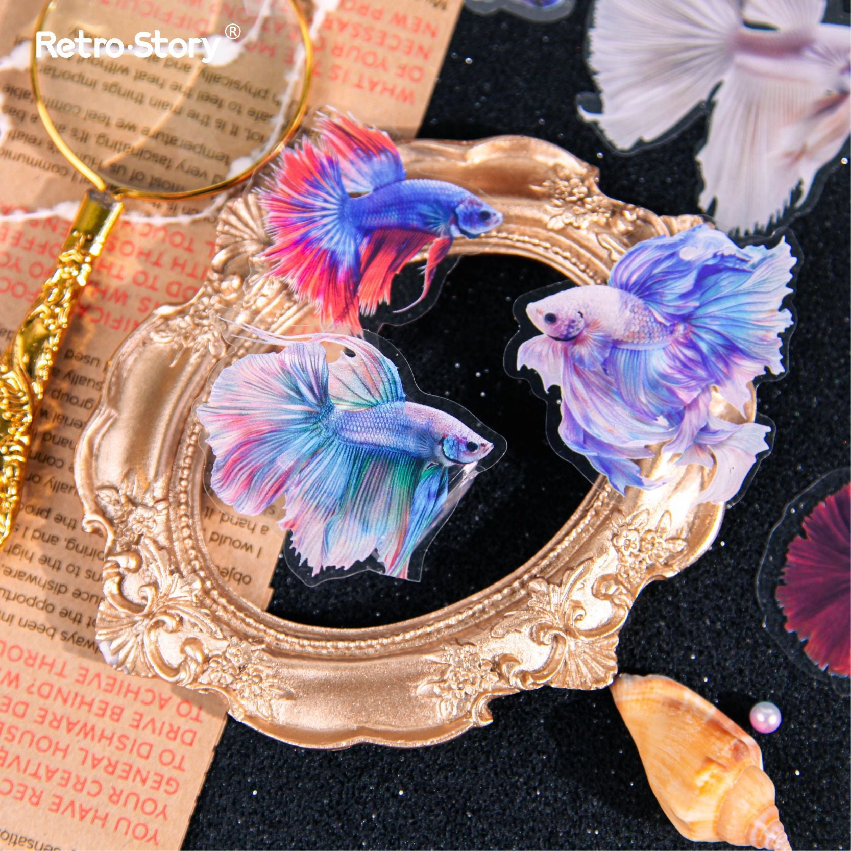 20 Pcs Fish PET Stickers DYXL