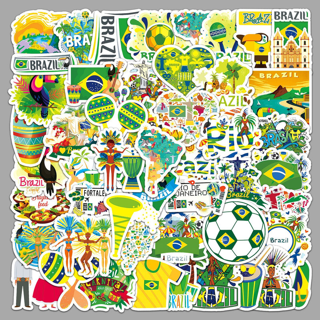 50Pcs Brazil Travel Vinyl Stickers TRV08