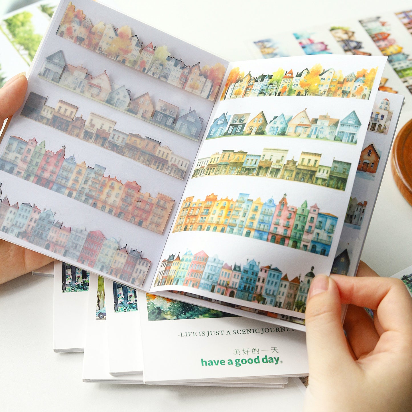 20 Sheets Nature Landscape Stickers Book ZJZR