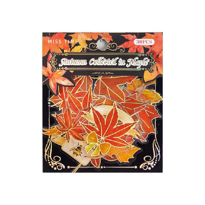 30 Pcs Autumn Leaves PET Stickers FYWY
