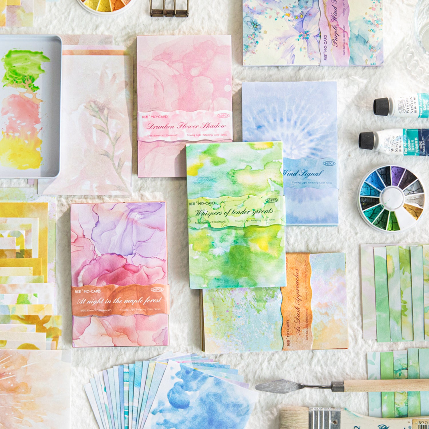50 Sheets Watercolor Scrapbook Paper LGYC