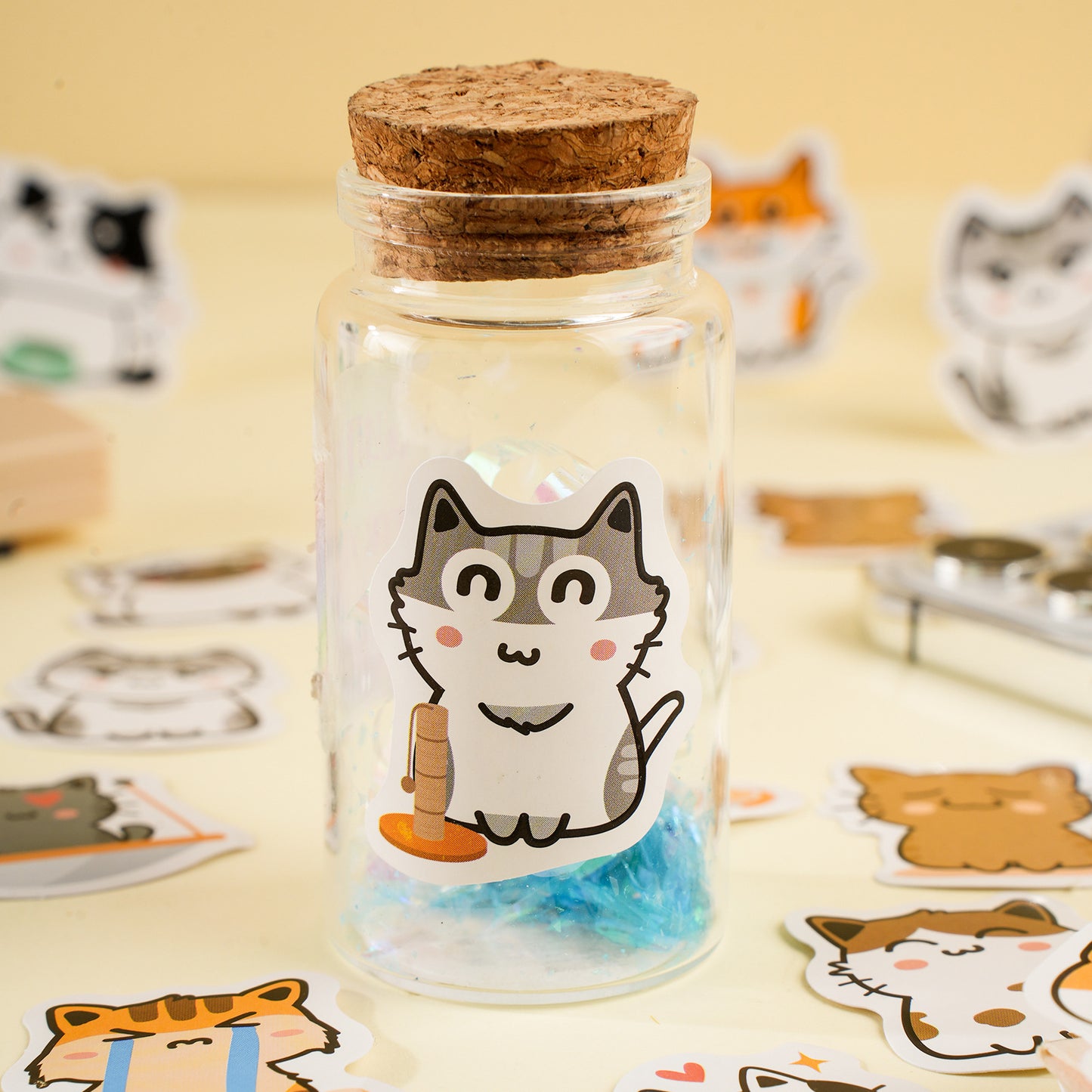 46 Pcs Cute Cat Stickers MMTX