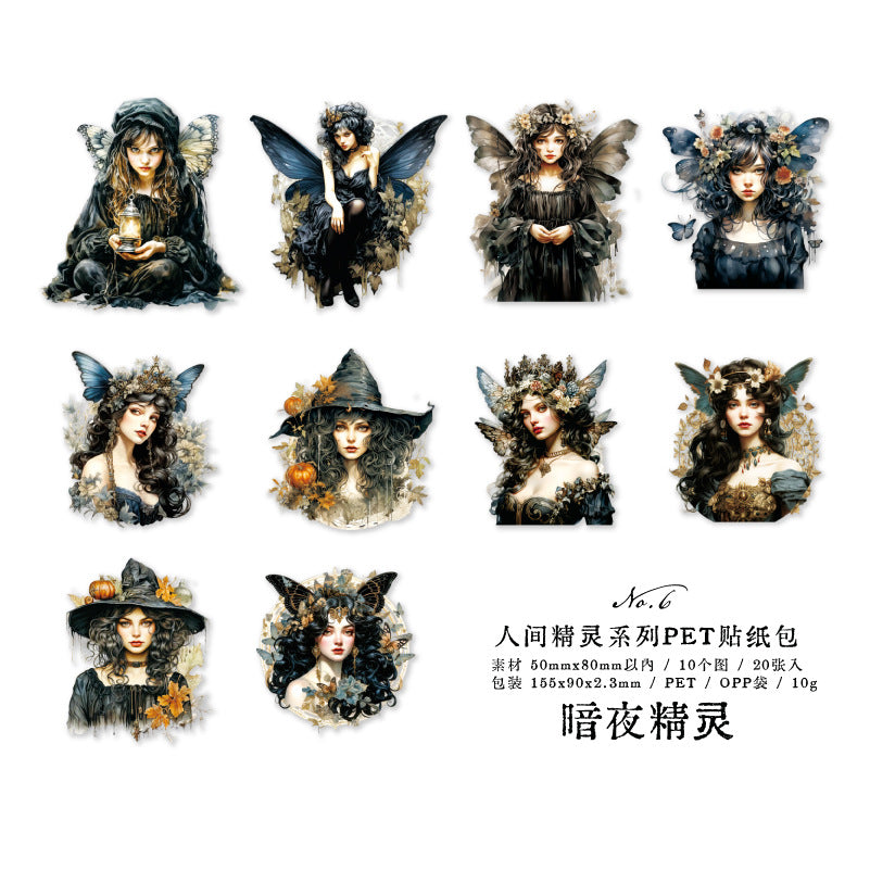 20 Pcs Fairy PET Stickers RJJL