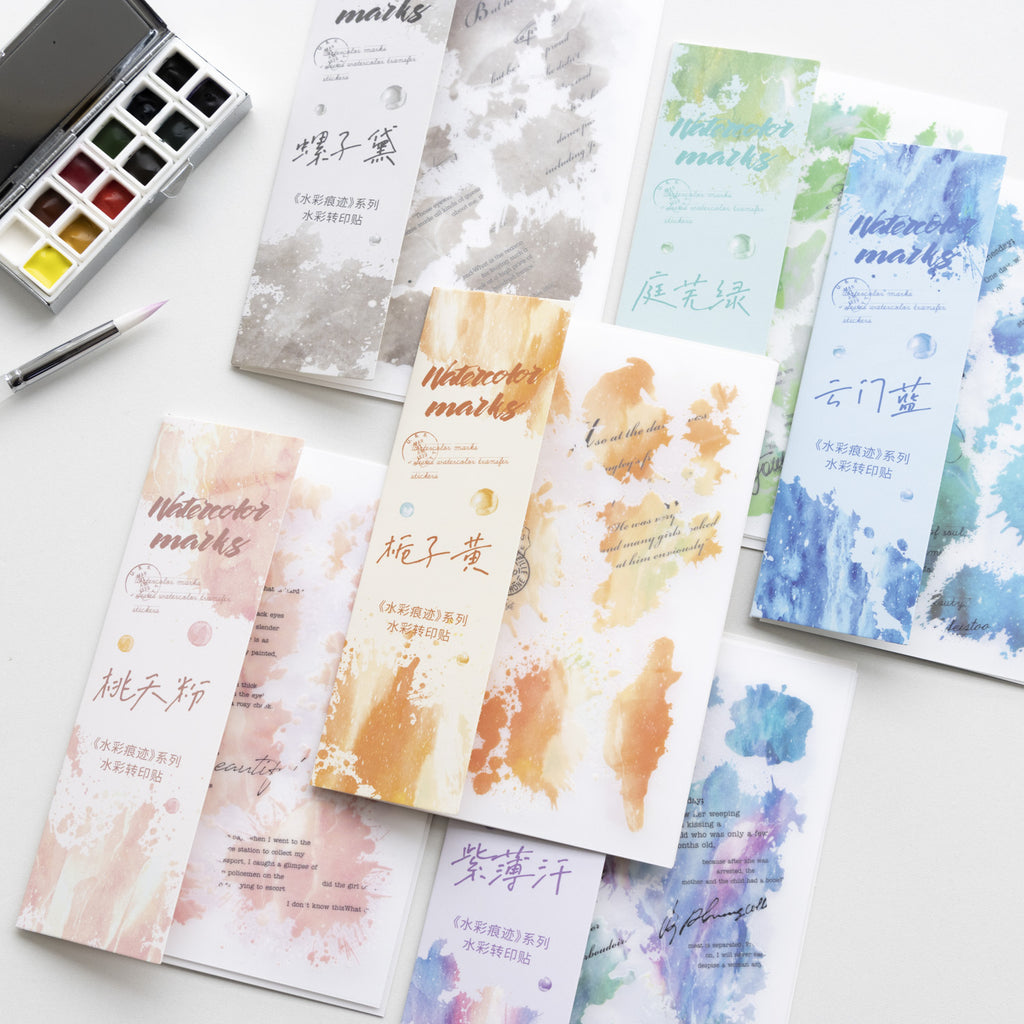 3 Pcs Watercolor Transfer Stickers SCHJ
