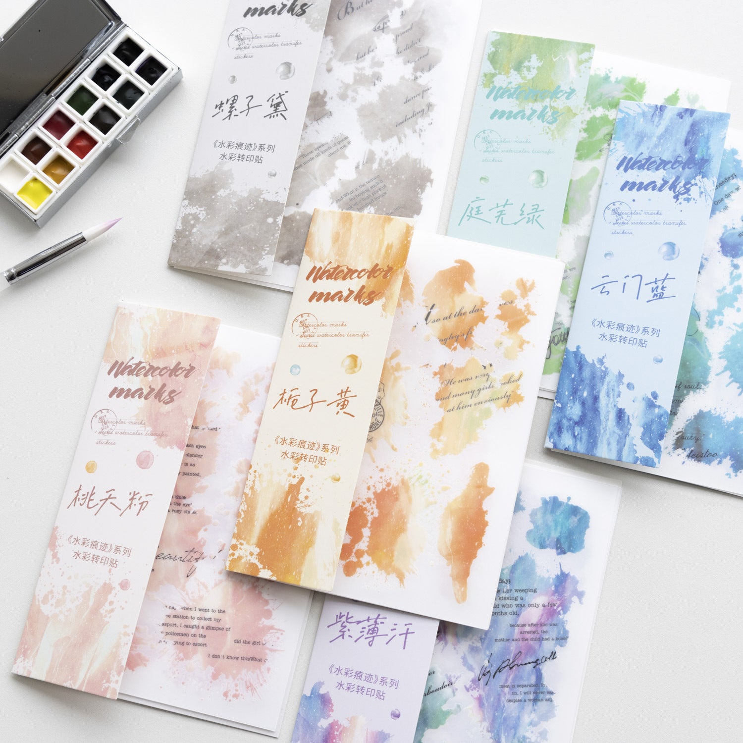 3 Pcs Watercolor Transfer Stickers SCHJ