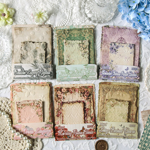 10 Sheets Vintage Embossed Scrapbook Paper XSJM