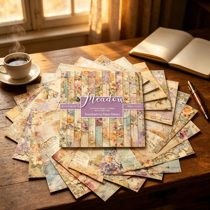 6 Inch Distressed Botanical Scrapbook Paper Pad SKP2616