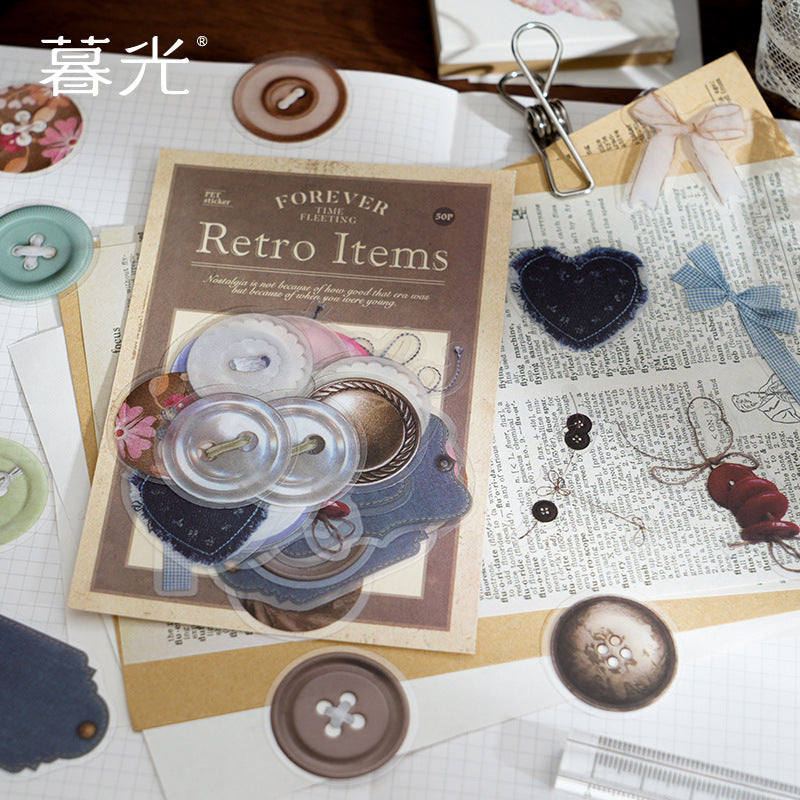 50 Pcs Vintage Journal Stickers HJSY