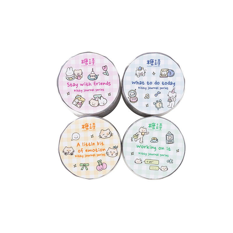 1 Roll Die Cut Cat Stickers Tape MMRZ