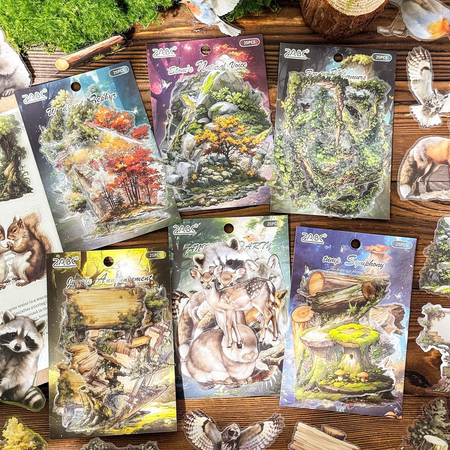 25 Pcs Wildland Theme PET Stickers LYMJ