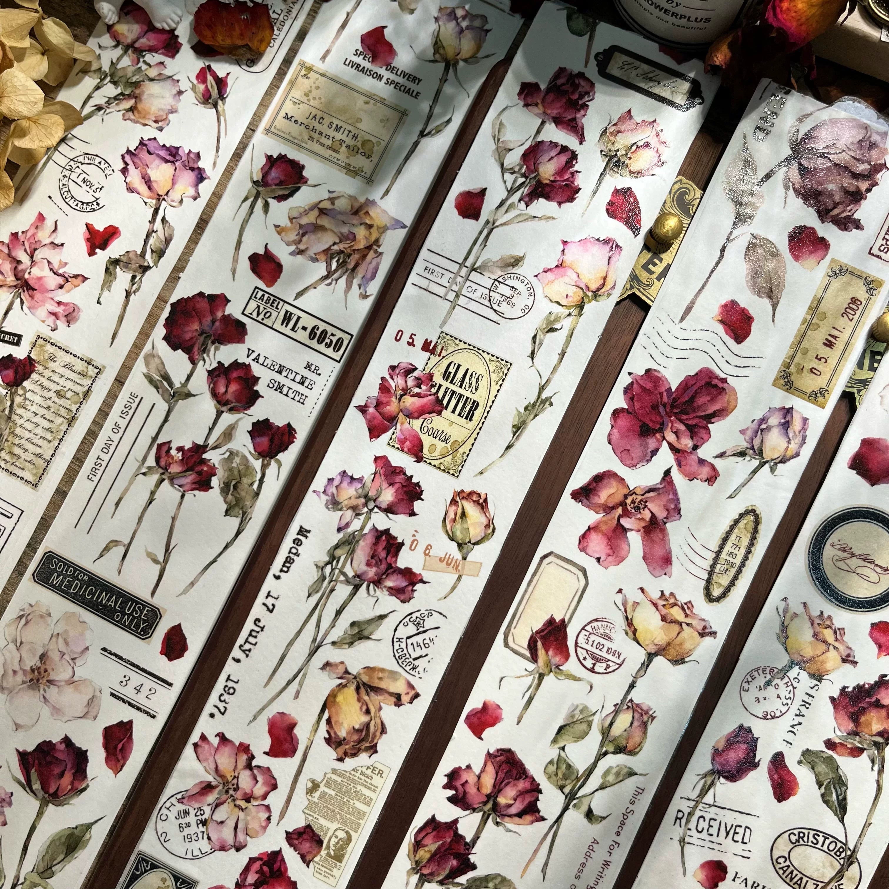 Floral Decorative Tape Rolls- Crimson Heritage