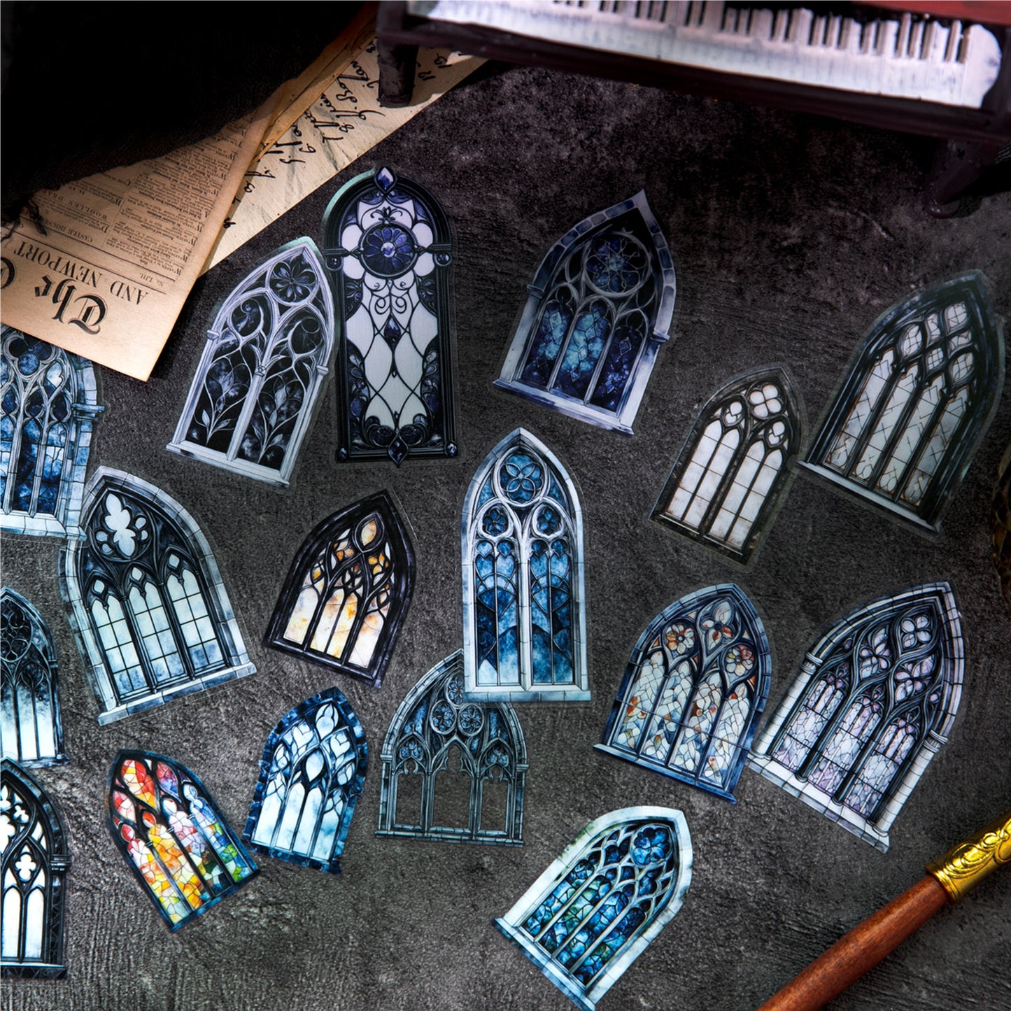 20 Pcs Gothic PET Stickers YWDGB