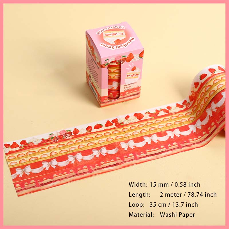 4 Rolls Cake Theme Washi Tape Set XDTMZH