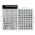 2 Sheets Waterproof Rub on Stickers - Alphabet Number Letter