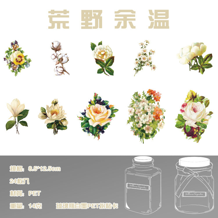 1 Roll Flower and Bottle PET Stickers HMLL