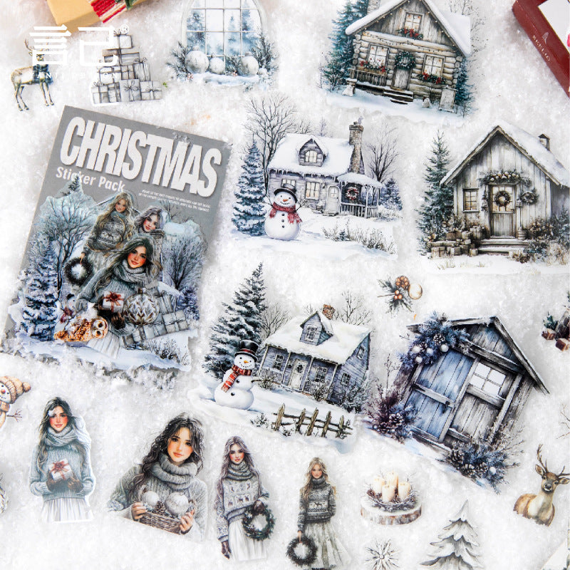 40 Pcs Christmas Themed PET Stickers SHKL