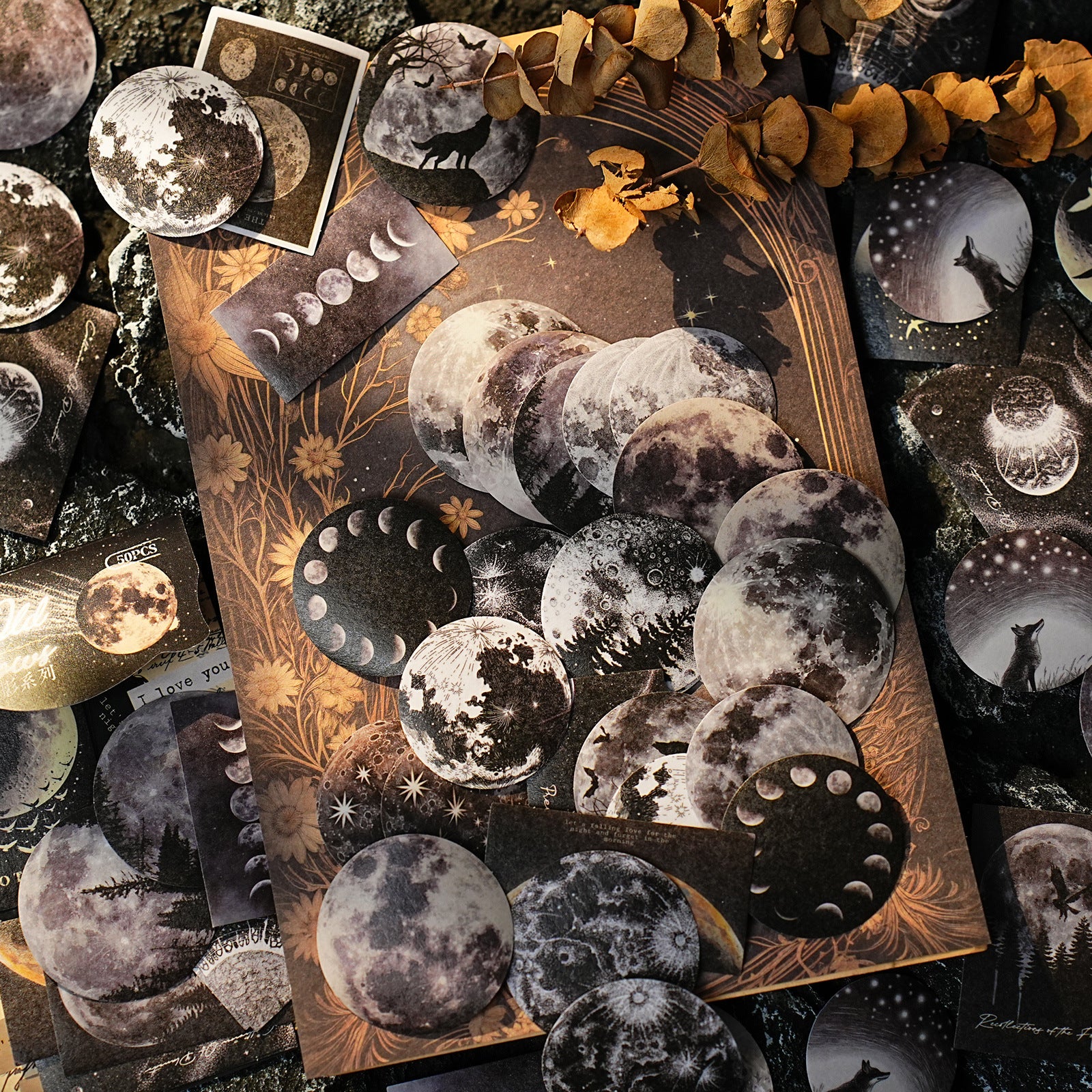 50 Pcs Vintage Washi Stickers SDJY