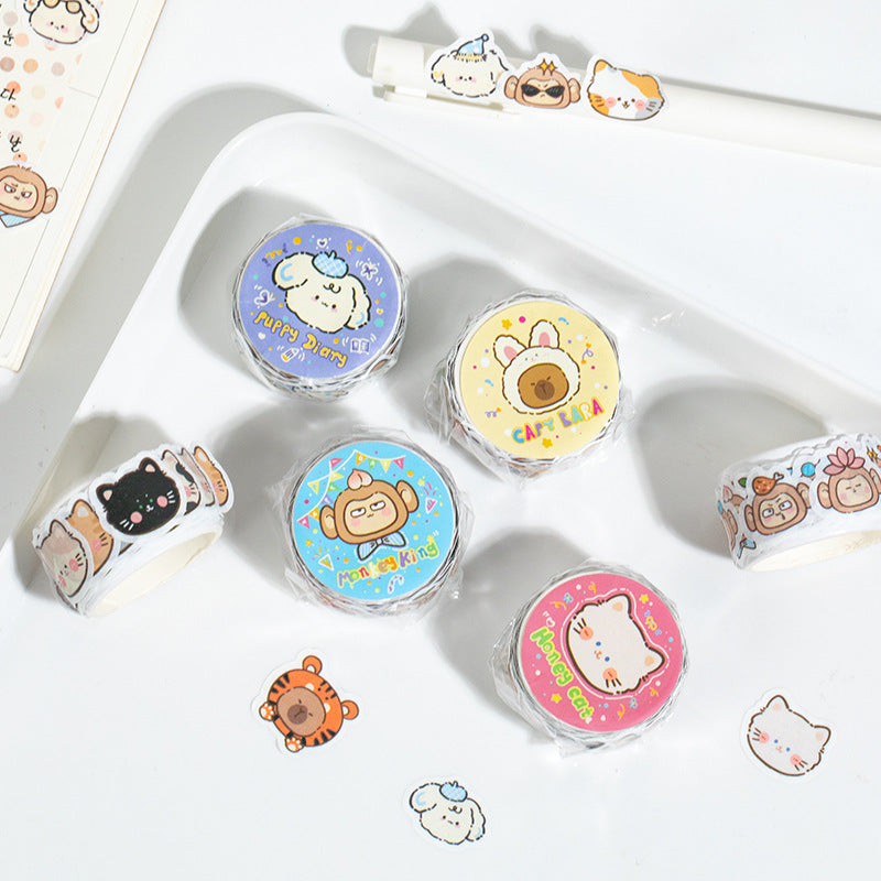 100 Pcs Cute Animal Washi Stickers MMDWC