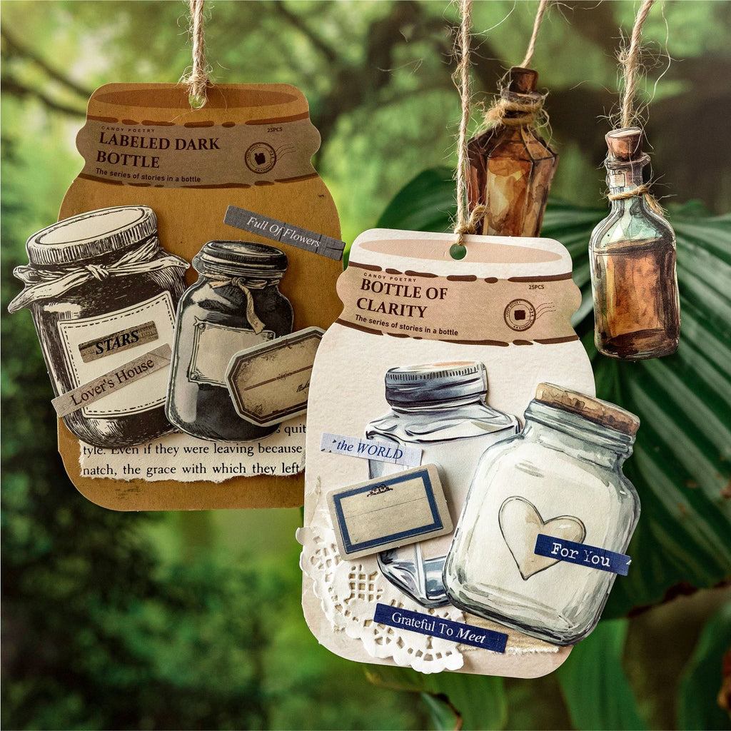 25 Pcs Bottle Themed Stickers PZGS