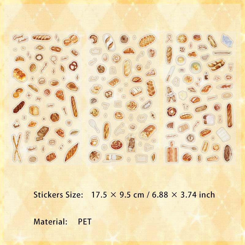 6 Sheets Dessert Drink PET Stickers BTSG