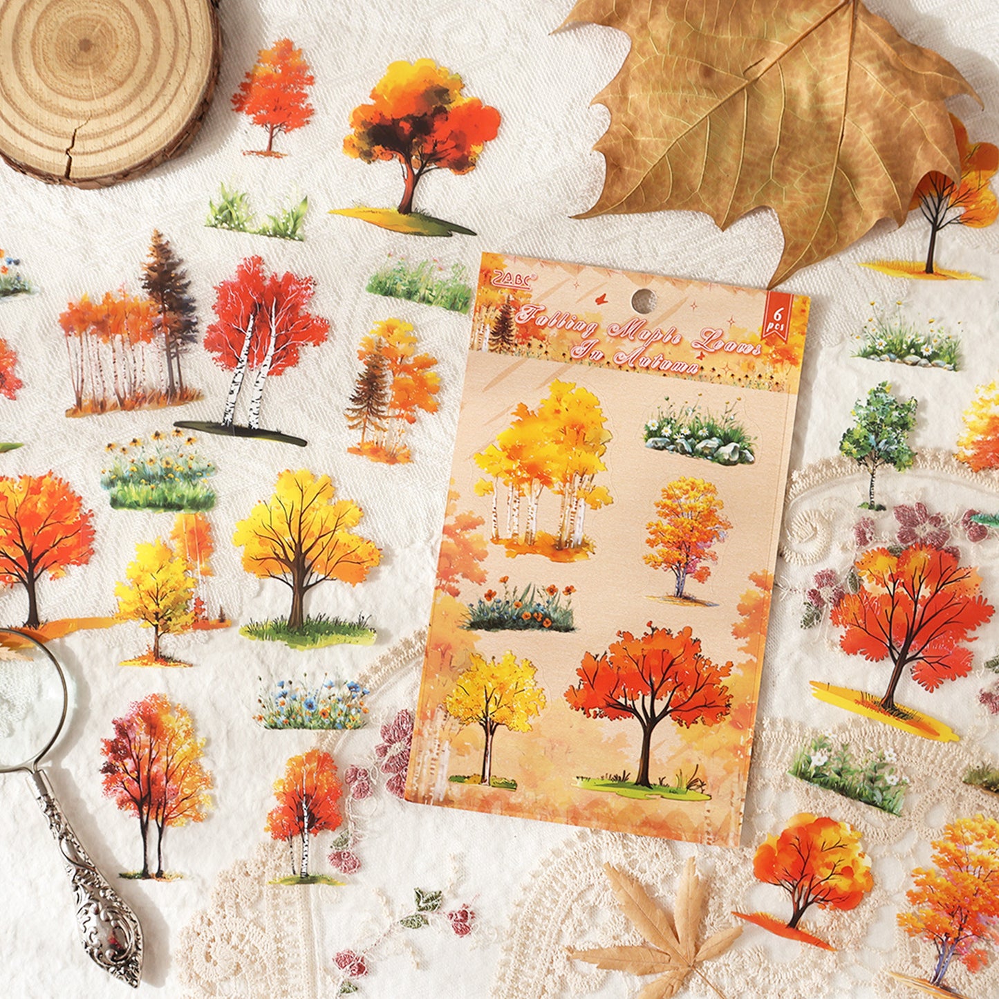 4 Sheets Seasonal Tree Stickers SJSJ