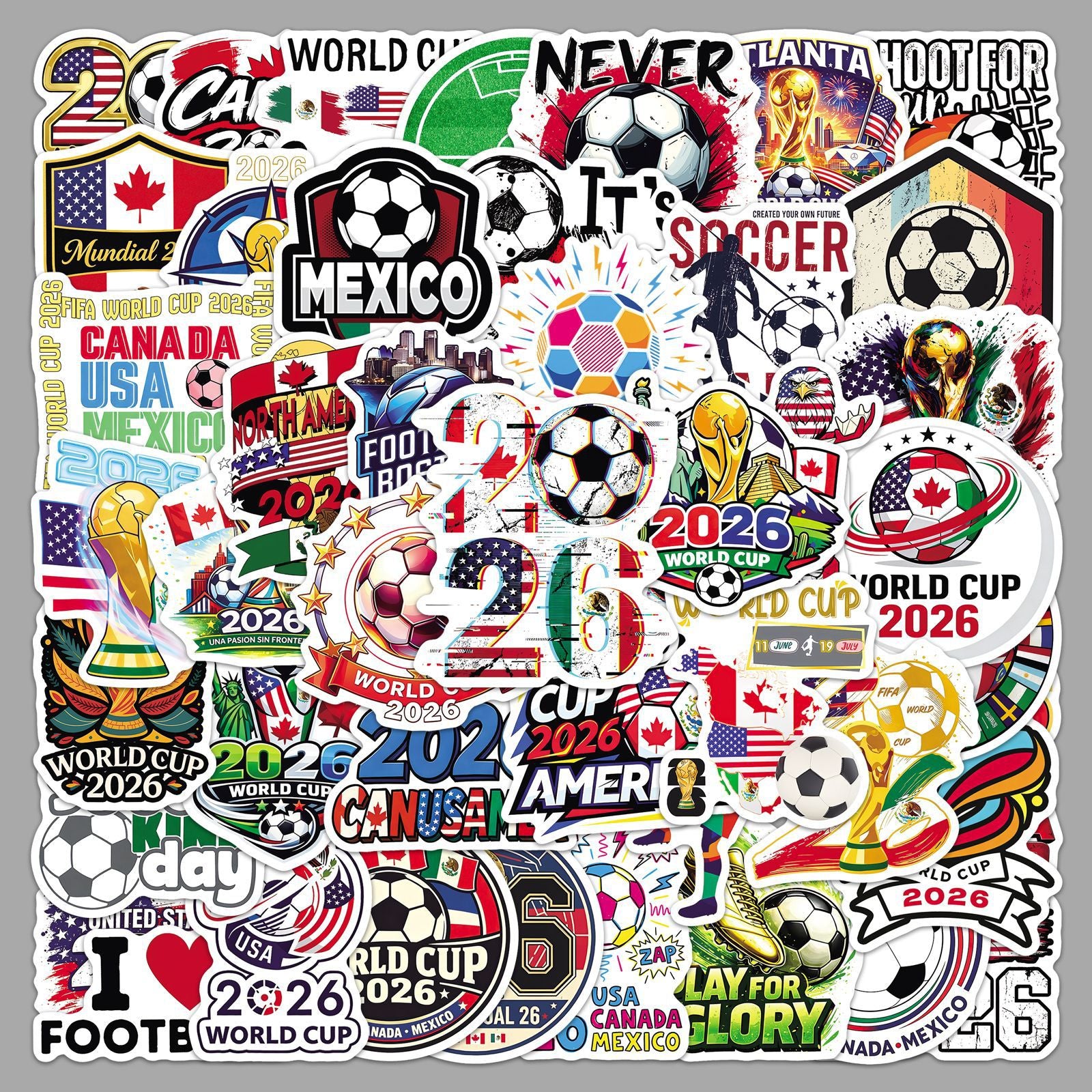 50Pcs Football Theme Waterproof Vinyl Stickers STY04
