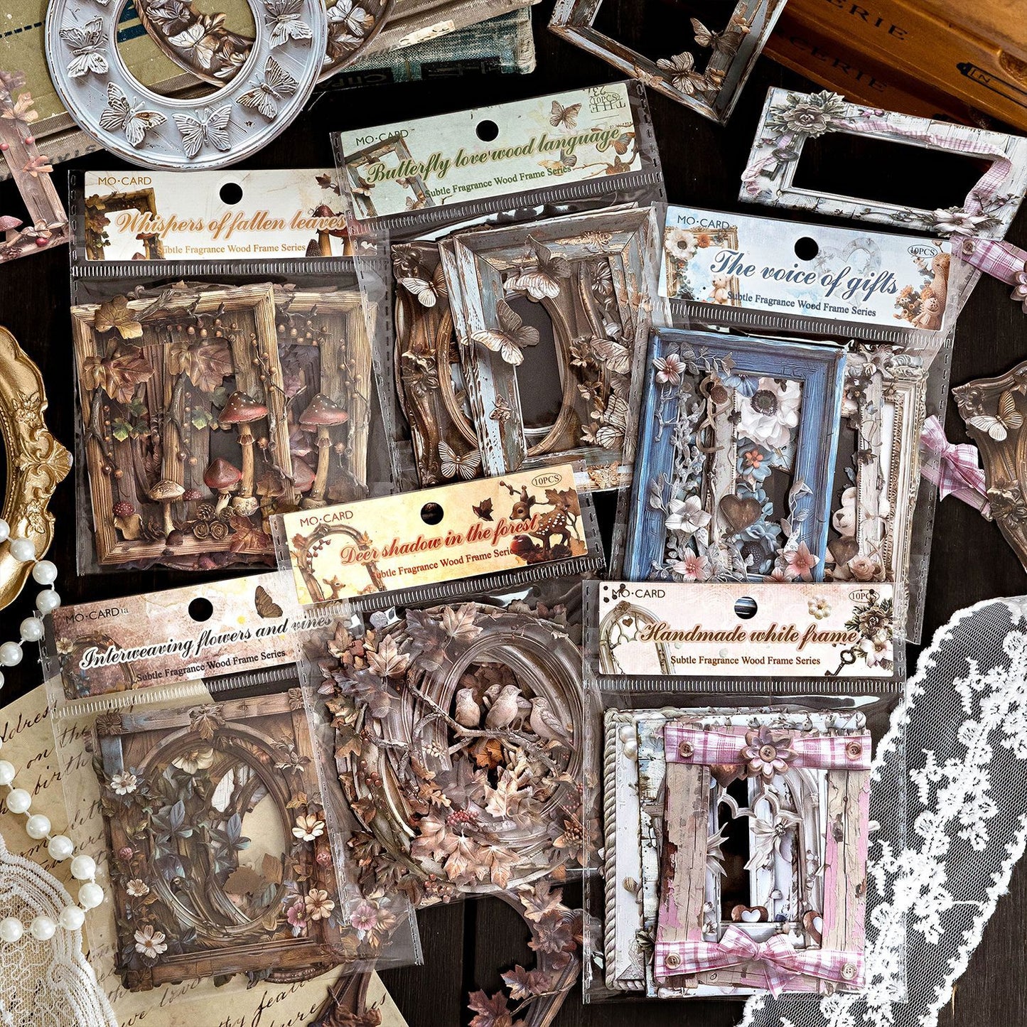 10 Pcs Vintage Frame Stickers AXMK