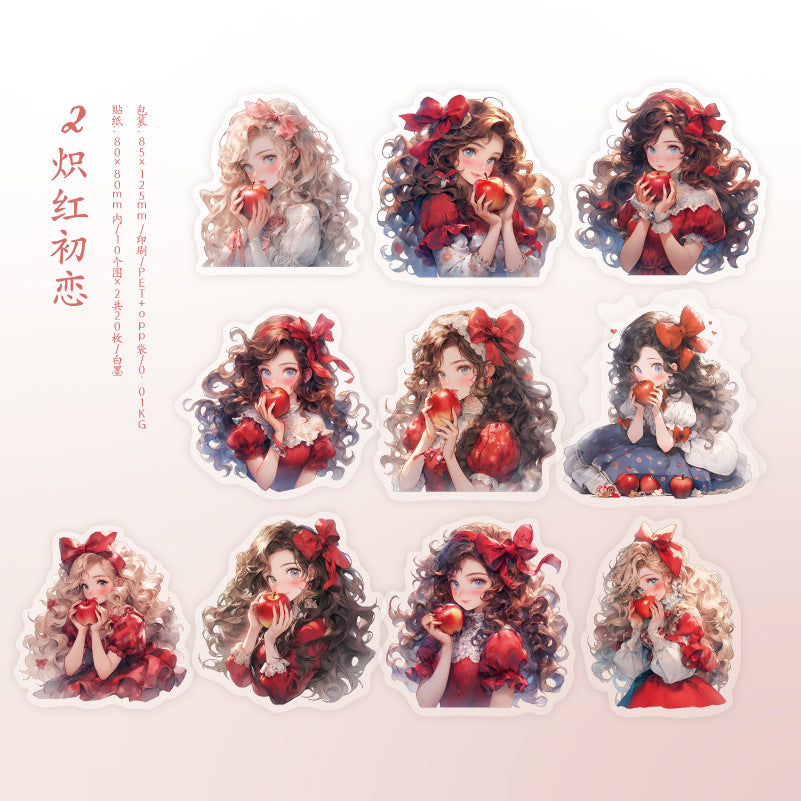 20 Pcs PET Girl Stickers HYXS