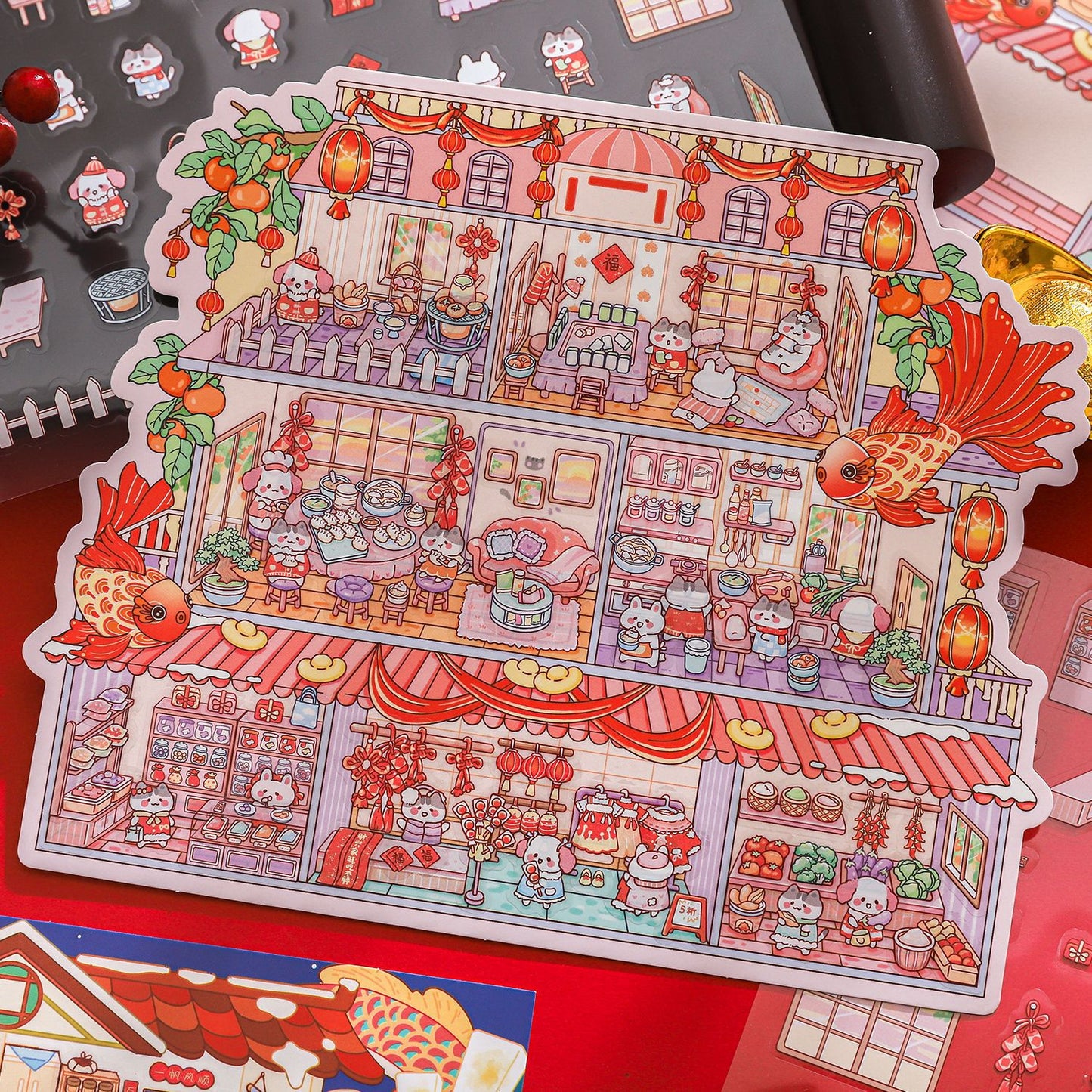 3D Animal Shop Scene DIY Stickers Kit FMXN