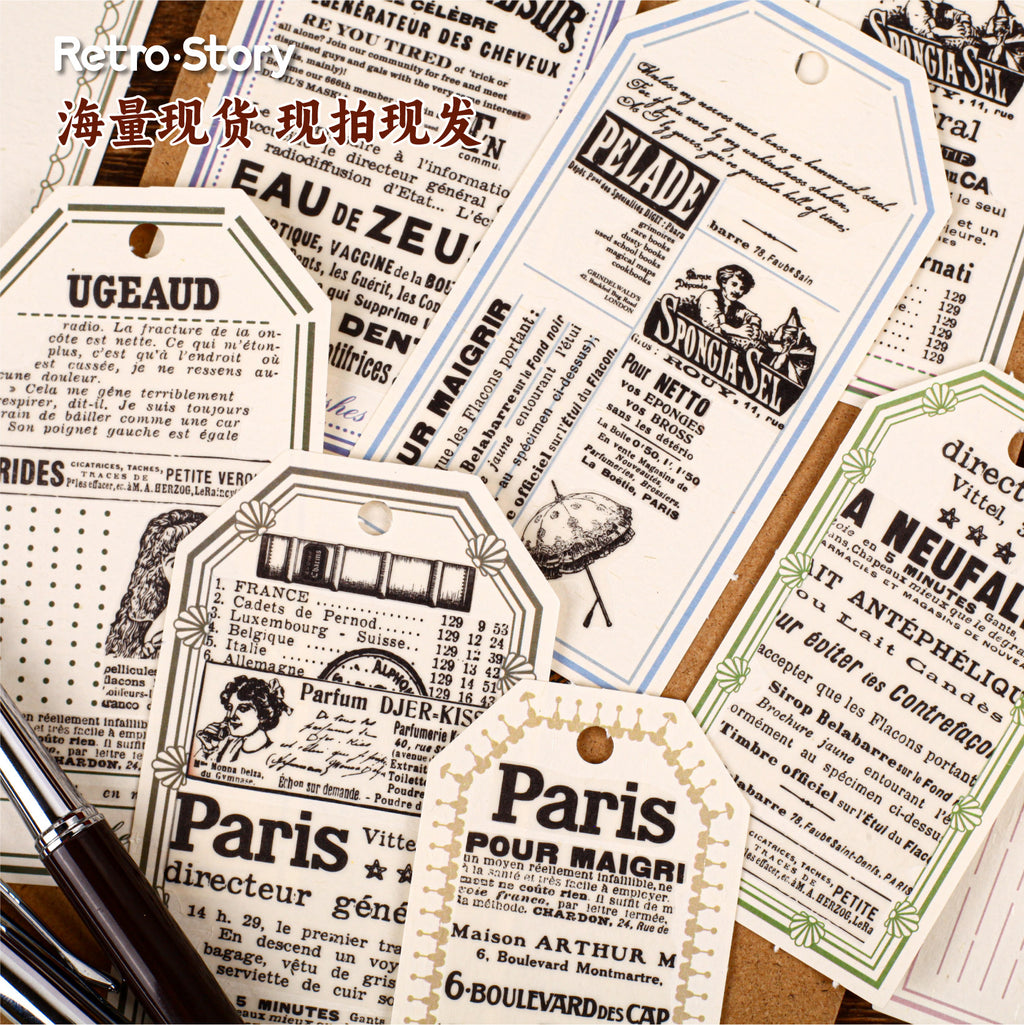 32 Pcs Vintage Notepad Tag BQDP