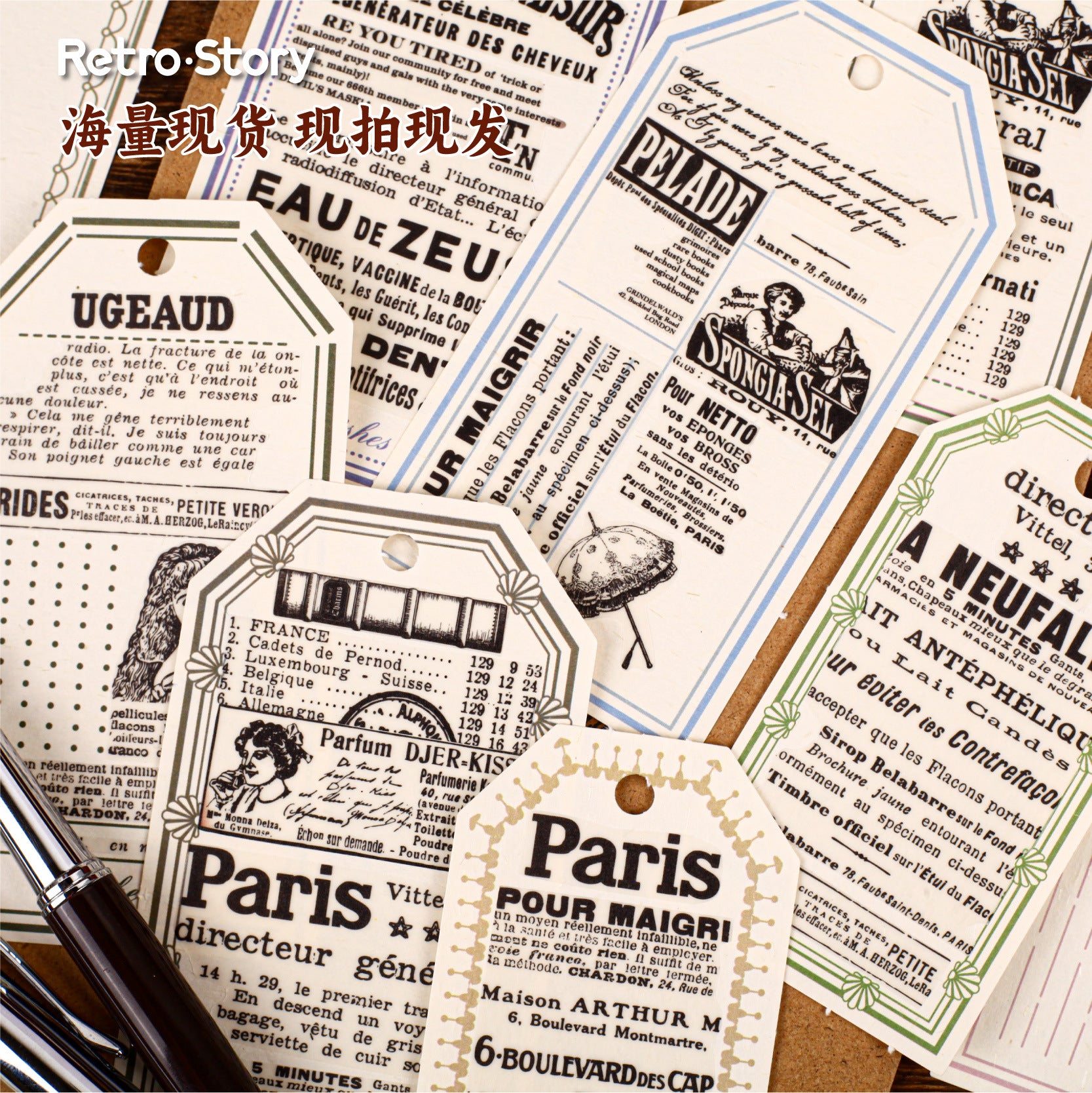 32 Pcs Vintage Notepad Tag BQDP