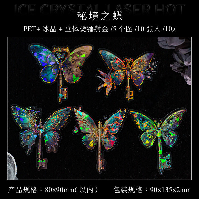 10 Pcs Glitter PET Stickers MJZS