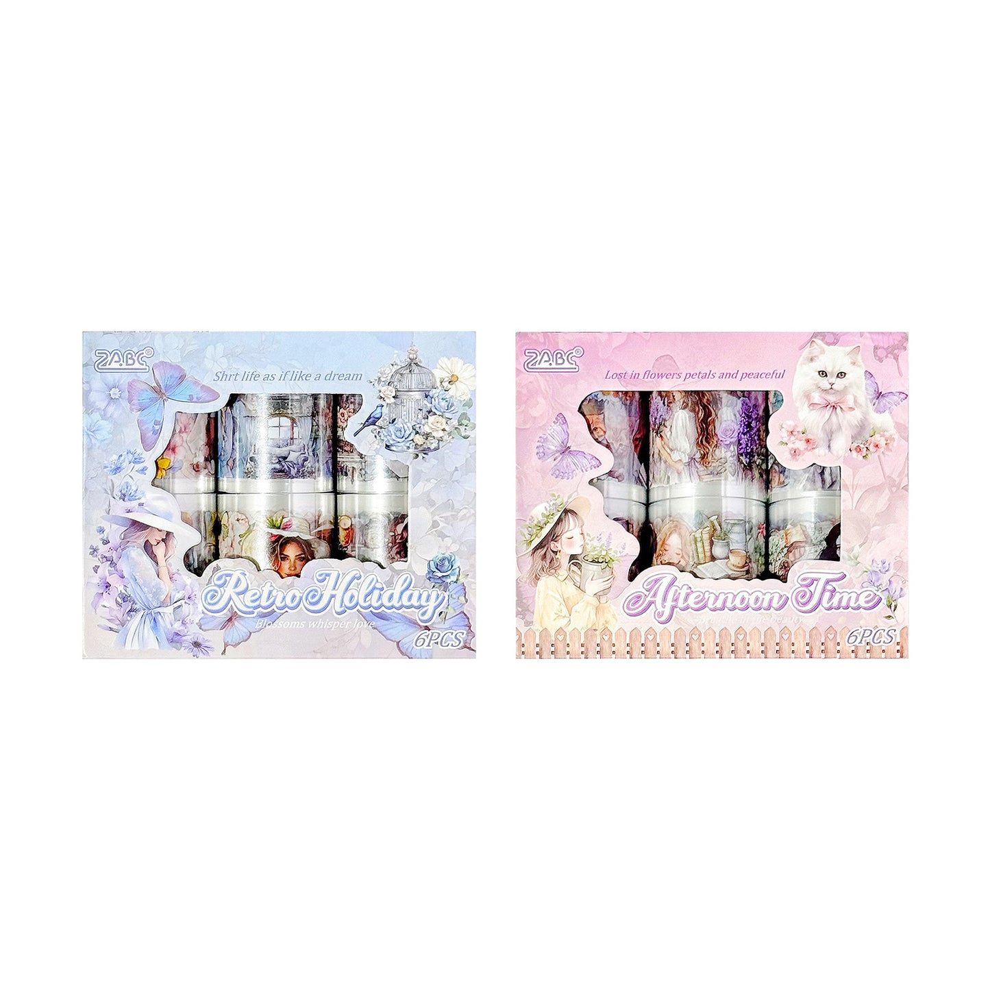 6 Roll Girl Lifestyle PET Stickers Tapes NMSP