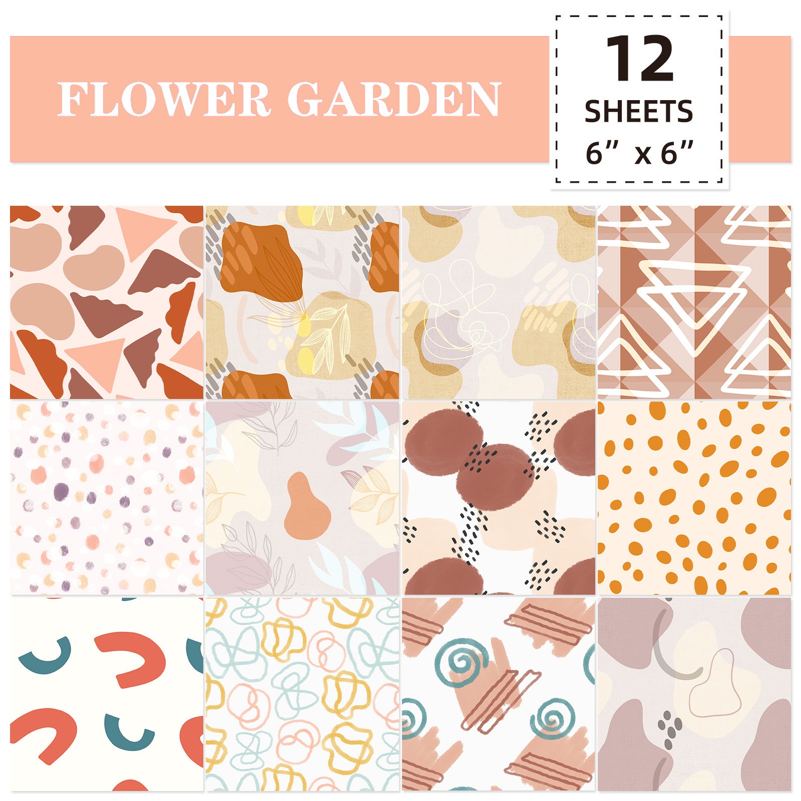 6 inch Boho Scrapbook Paper Pad PA316